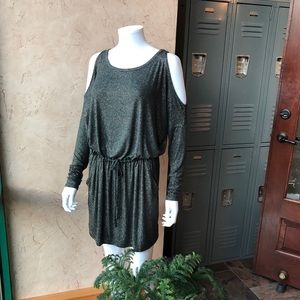 Chaser - Black/Gold Open Shoulder Dress